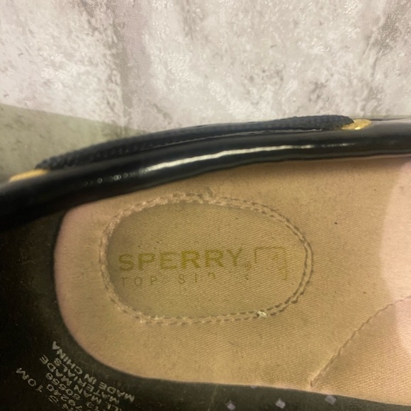 Sperry Top Sider Black slip on flats with lace closure. Size 10M - Picture 8 of 9